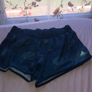 Light and dark blue mix athletic adidas shorts